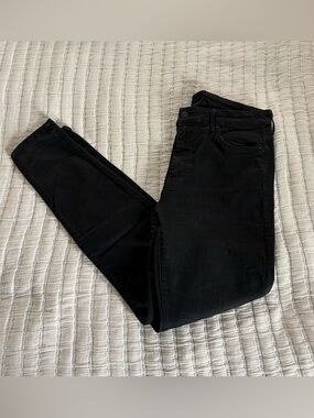 Mother High Waisted Looker Skinny Jeans Not Guilty Black Denim Size 32